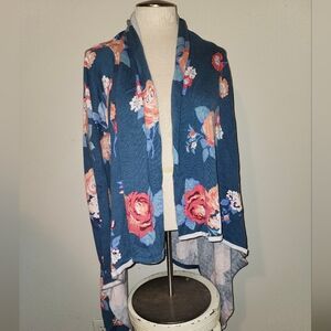 XL Matilda Jane Floral Blue Women's Sweater